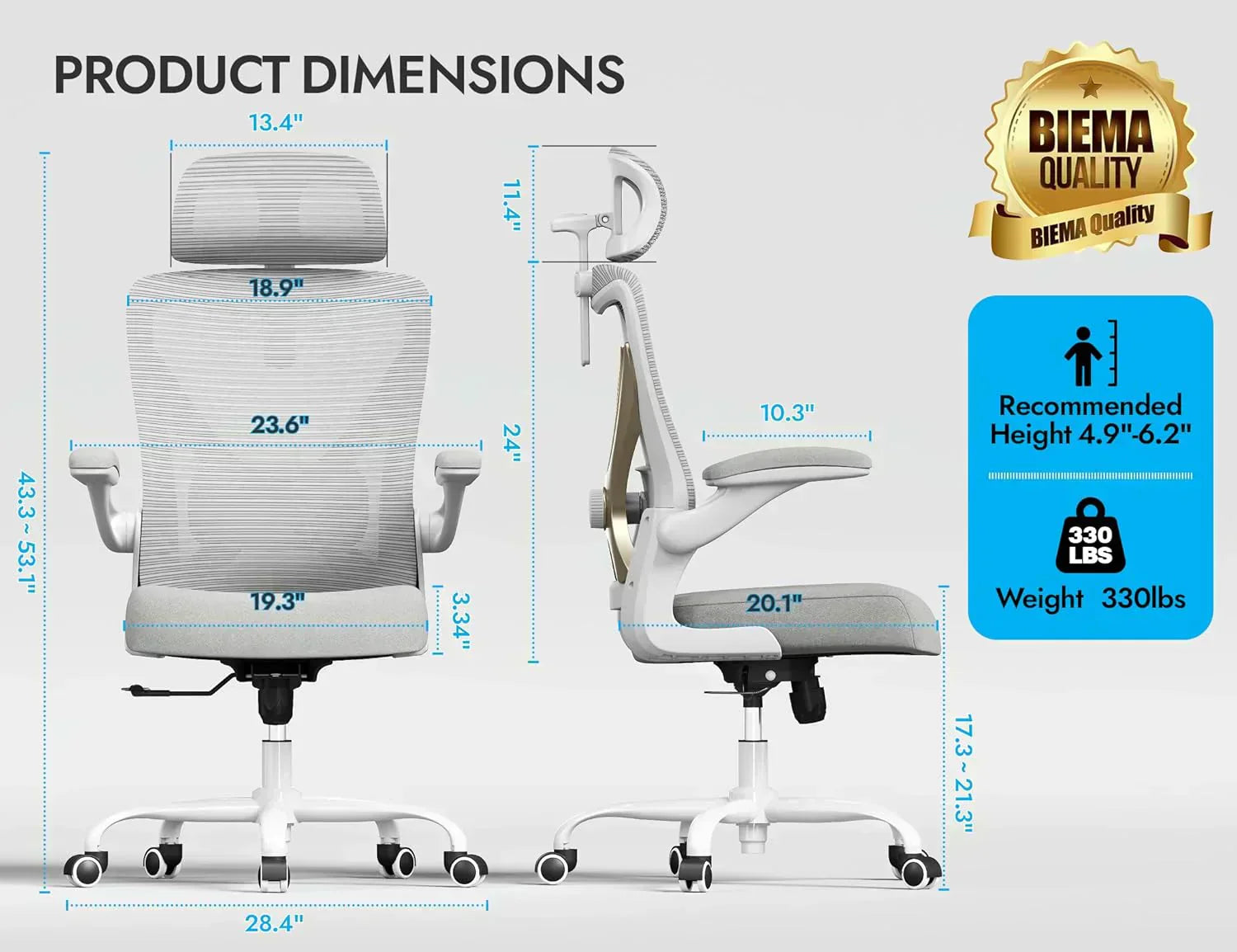 Office computer desk and chair gaming chair with lumbar support and headrest