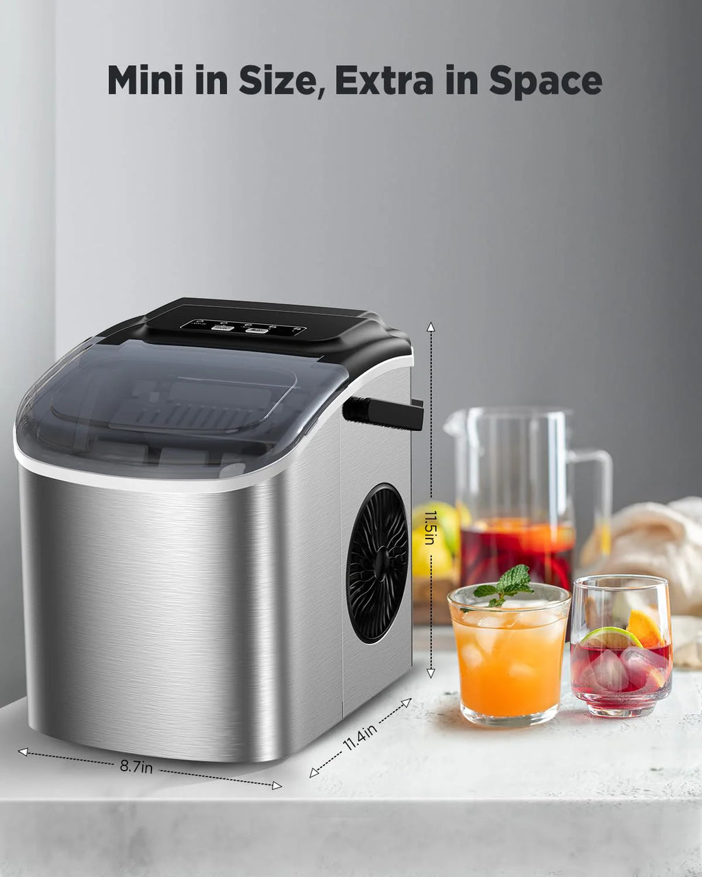 Nugget Ice Maker Countertop, Silonn Chewable Pellet Ice Machine with Self-Cleanin Function, 33lbs/24H Portable Ice Makers for Home Kitchen Officce, Black