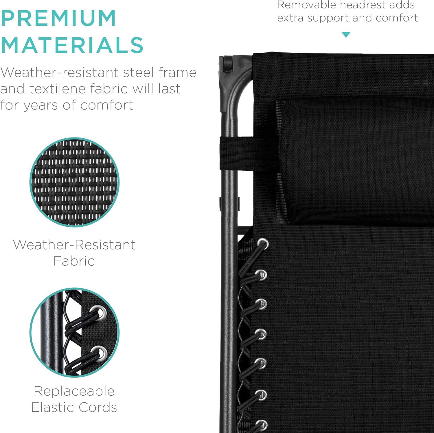 Best Choice Products Folding Zero Gravity Recliner Patio Lounge Chair Adjustable Canopy Shade