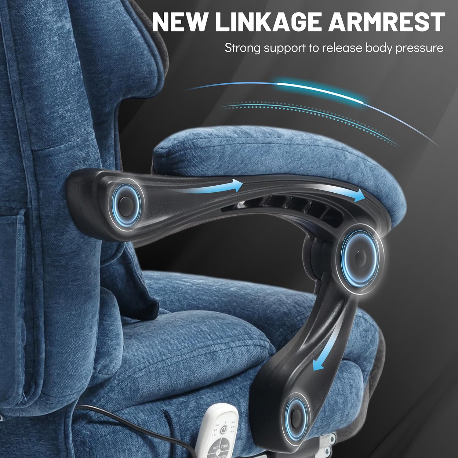 Massage Office Chair with Footrest, Large and Tall Leather Office Chair 500 lbs