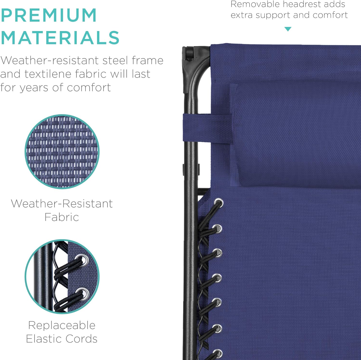 Best Choice Products Folding Zero Gravity Recliner Patio Lounge Chair Adjustable Canopy Shade