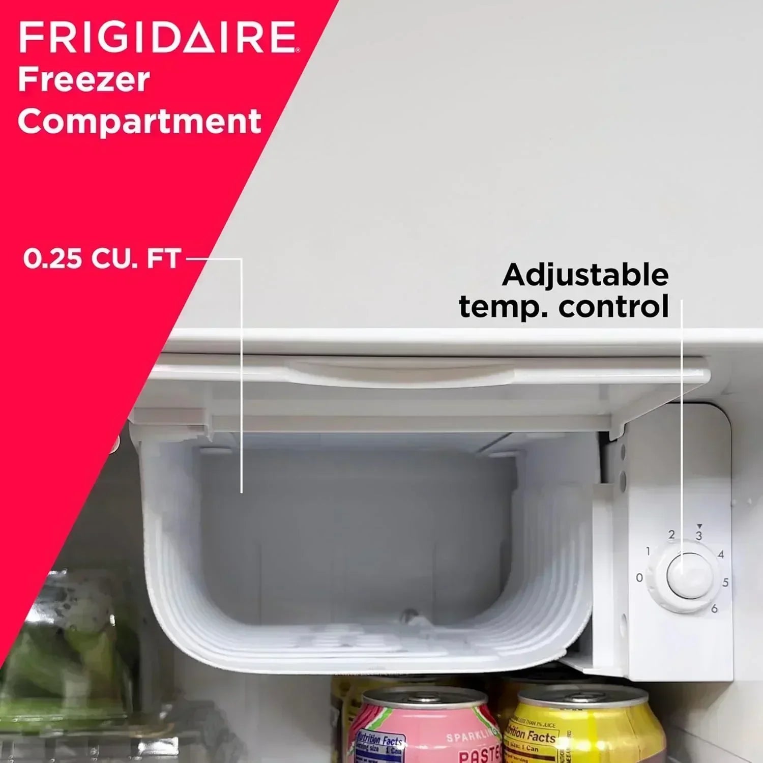 Frigidaire EFR176 Retro Compact Fridge with Chiller Mini Refrigerator Built-in Bottle Opener
