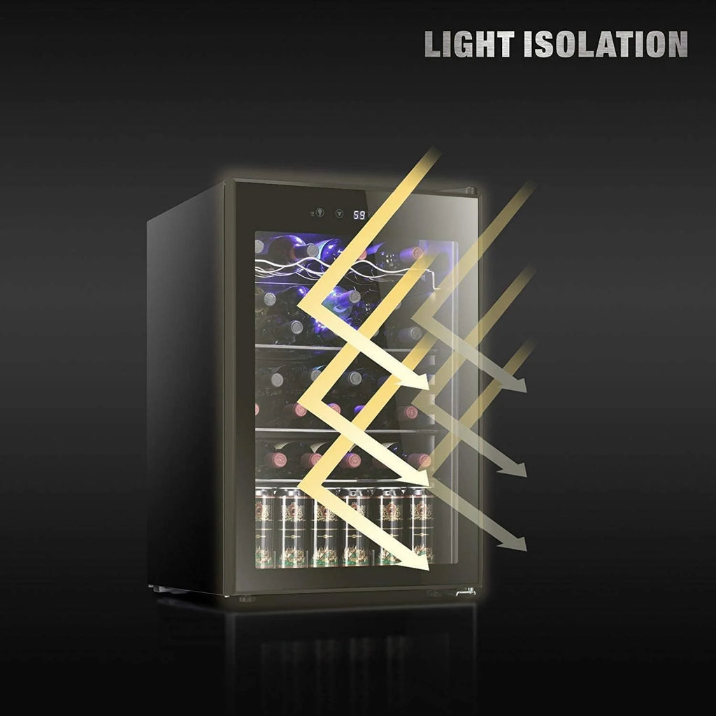 Antarctic Star 26 Bottle 130 Can Wine Cooler Cabinet Beverage Refrigerator Mini Wine Cellar