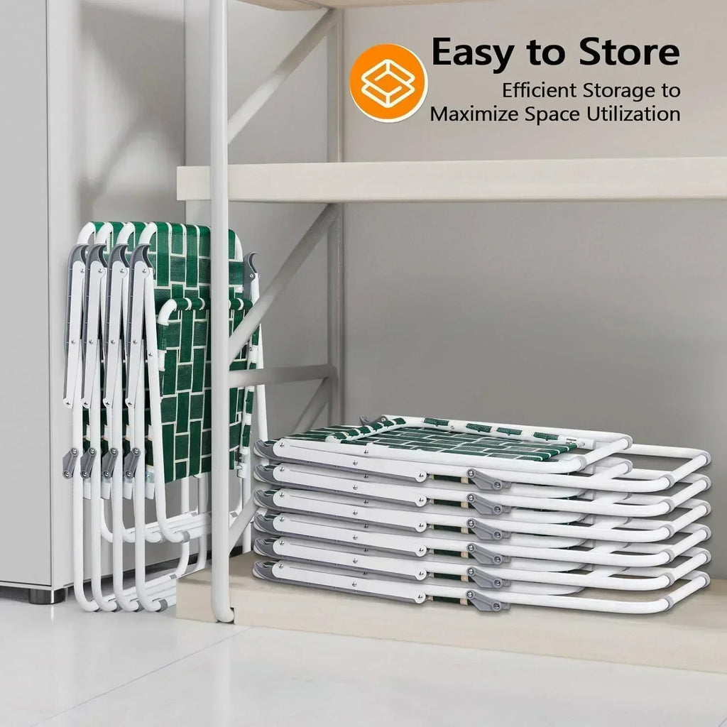 VINGLI Patio Lawn Webbed Folding Chairs Set of 2 Outdoor Beach Portable Lawn Chair