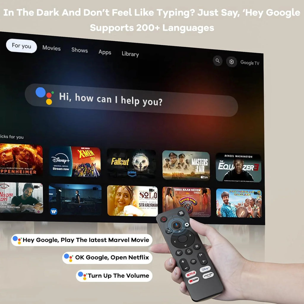 4K Projector Built-in Google TV: 2500 ANSI/Auto Lens Cap & 4D Keystone/Auto Focus