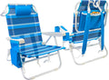 Beach Chair 2 Pack 5 Positions Textilene Folding Reclining Beach Chair with Straps Cooler Bag