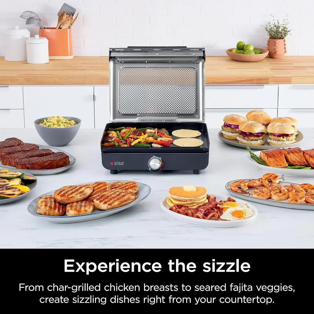 Griddle and Indoor Grill Electric Grill For Steak Burgers Salmon Veggies and More Pancake Griddle