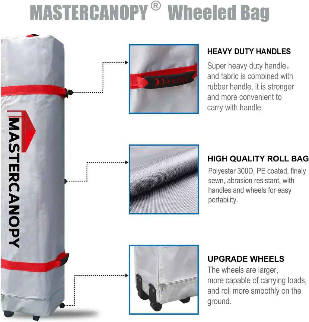 Durable Pop-up Canopy Tent with Roller Bag (10x10 Black)