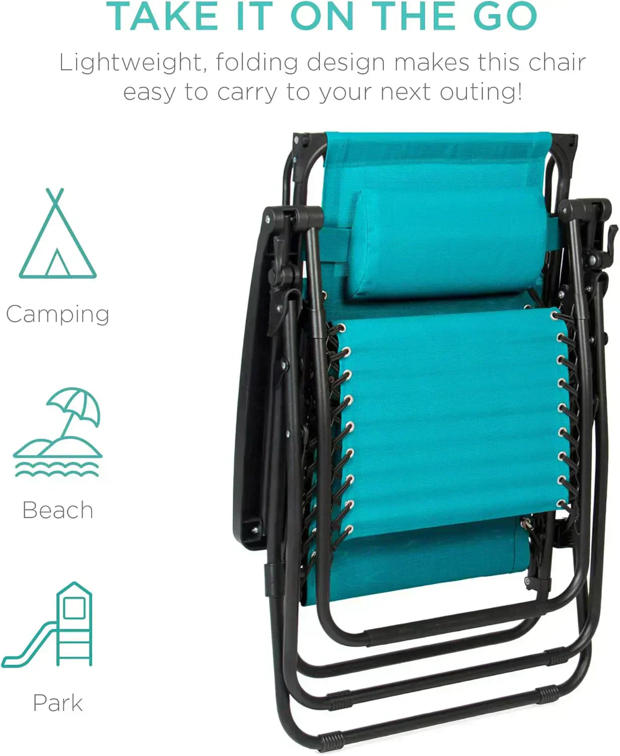 Best Choice Products Folding Zero Gravity Recliner Patio Lounge Chair Adjustable Canopy Shade
