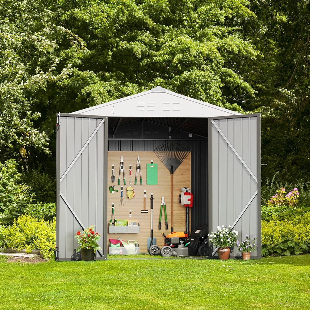 Devoko Outdoor Storage Shed Lockable Metal Garden Shed Steel Anti-Corrosion Storage House