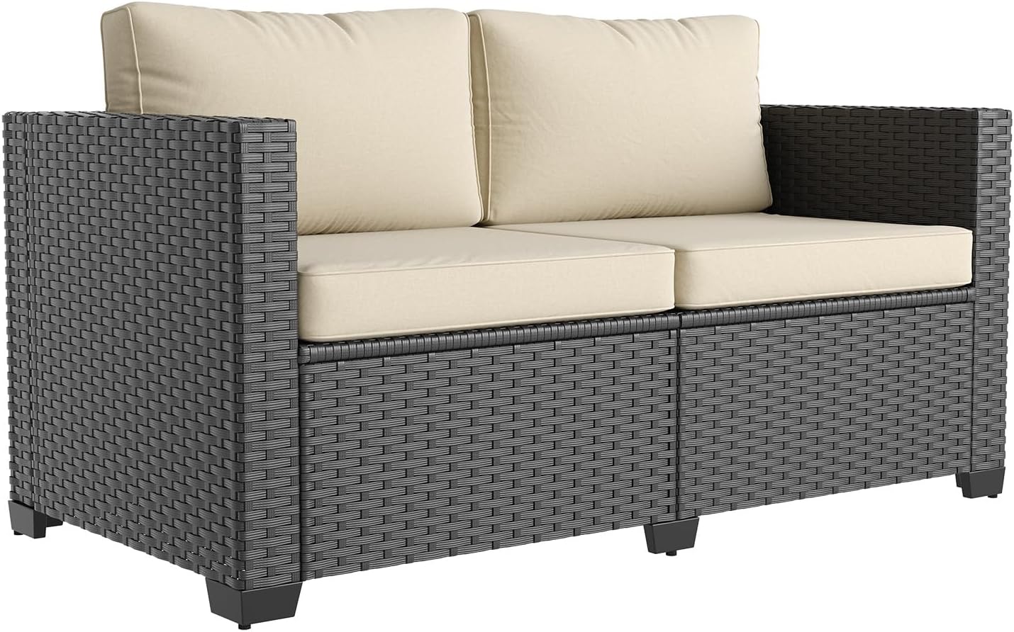 Aoxun 8 Piece Outdoor Patio Furniture Set 7 Seats, Outdoor Sectional with Thick Waterproof Cushions & Storage Coffee Table, Patio Conversation Sets for Garden,Backyard, Porch, Balcony, Deck, Beige