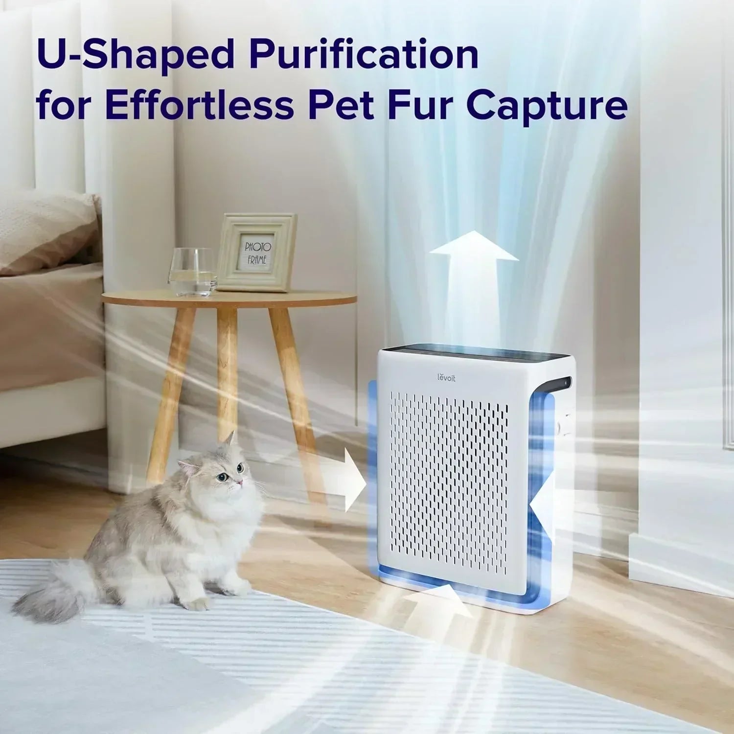 Large-room air purifier for home use with air quality monitor washable pre-filter