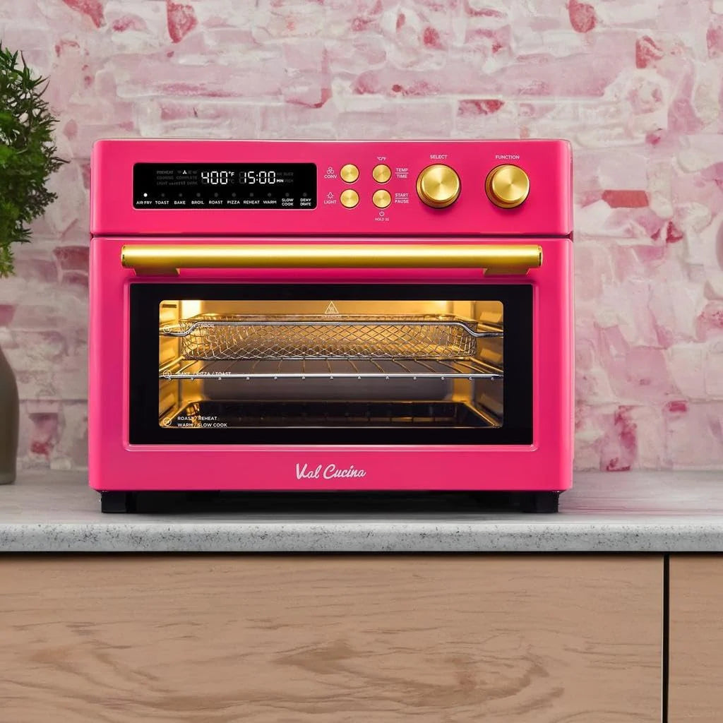 Infrared Heating Air Fryer Toaster Oven, Extra Large Countertop Convection Oven 10-in-1 Combo, 6-Slice Toast, Enamel Baking Pan Easy Clean with Recipe Book, Black Matte Stainless Steel