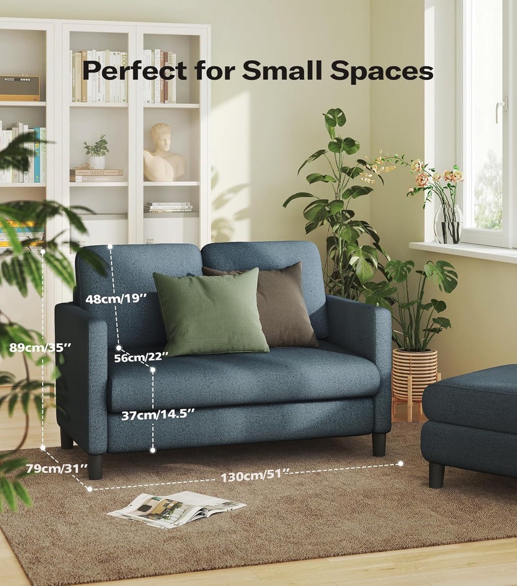 Loveseat Sofa 51 Love Seat Comfy Corduroy Small Loveseat Tool-Free Setup Couch