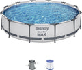 Steel Pro MAX 10 Foot x 30 Inch Round Metal Frame Above Ground Outdoor Backyard Swimming Pool Set with 330 GPH Filter Pump