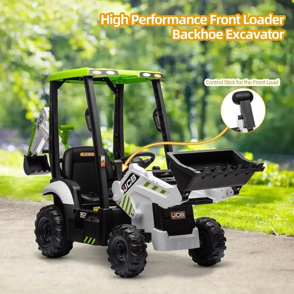 12V JCB Ride On Excavator Ride on Toys for Kids 4-8 Electric Car for Kids with Tractor