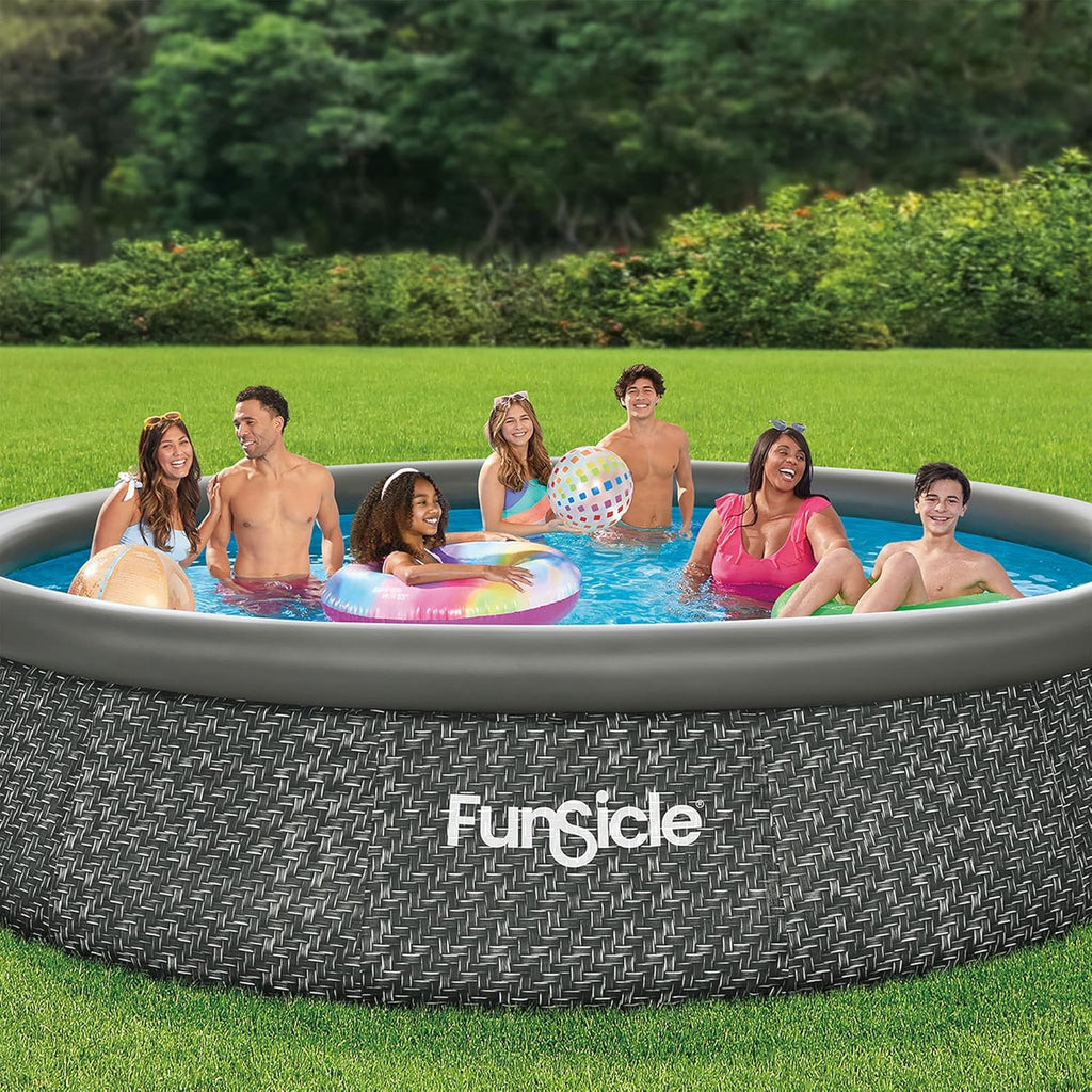 Funsicle 12 Foot by 36 Inch Quickset Round Inflatable Ring Top Outdoor Swimming Pool Set