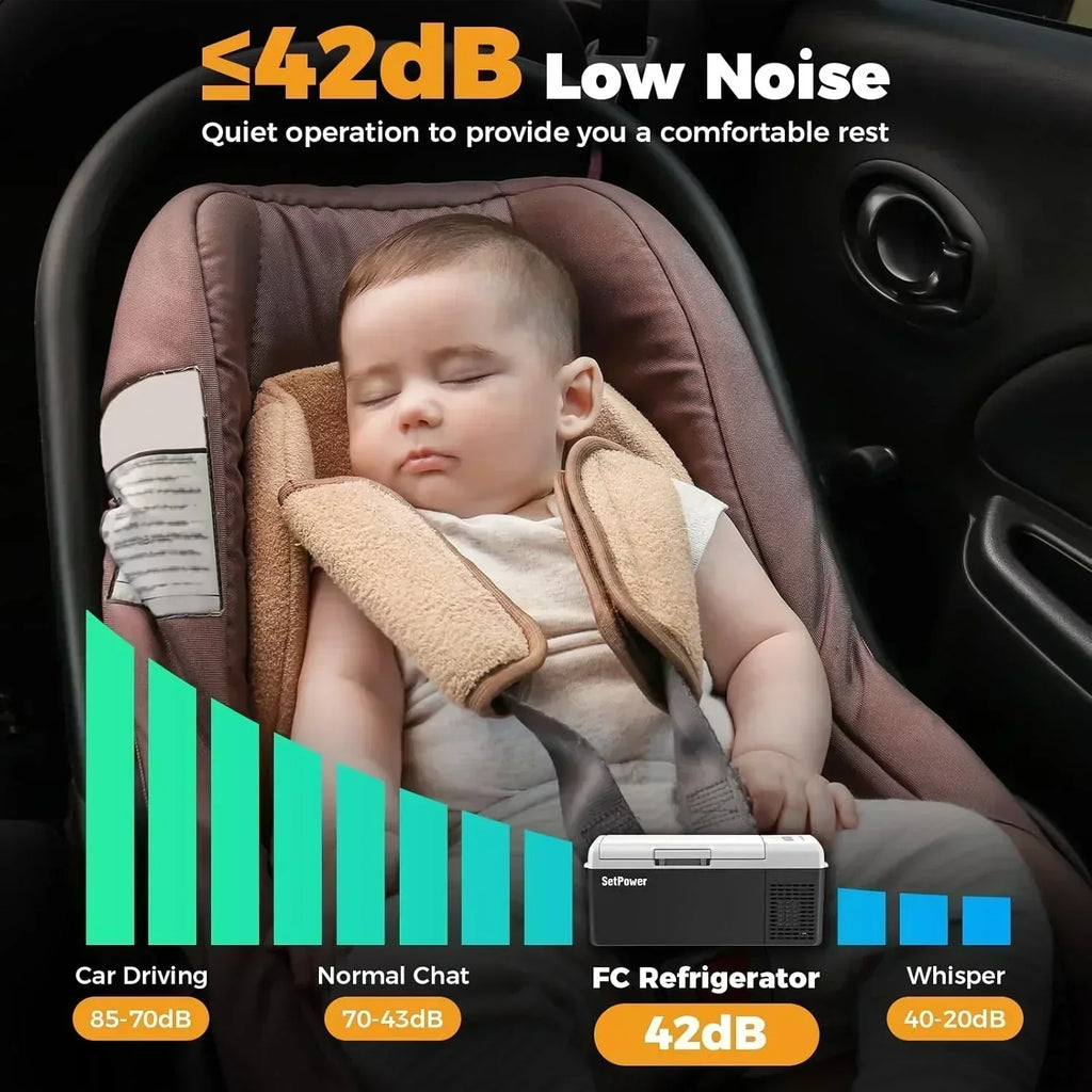 12V Refrigerator 21 Quart Portable Freezer 50 Hours Keep Cool Electric Cooler Car Refrigerator
