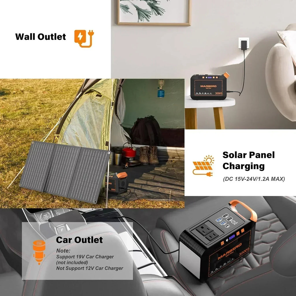 Portable Power Station 88Wh Camping Lithium Battery Solar Generator Fast Charging Power Bank